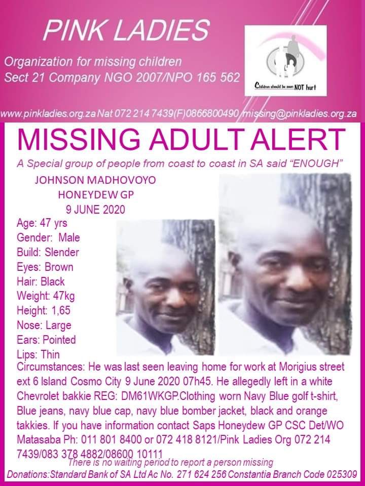 Noreen_Libra's tweet photo. #MissingPerson Please help locate my father, last seen Tuesday 9th of June 2020.
#RETWEEET 
@AdvoBarryRoux https://t.co/wIZ6kEuAE4