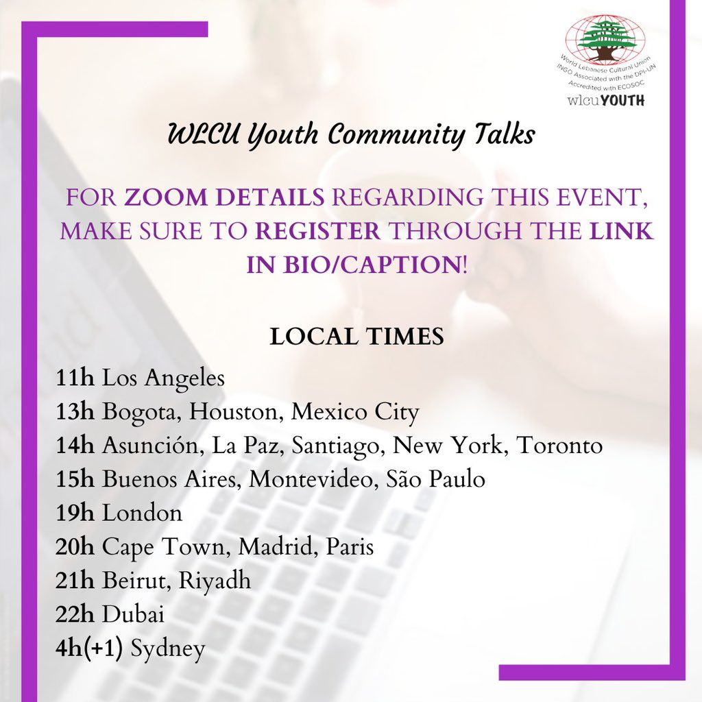 WLCU Youth (@wlcuy) on Twitter photo Don't miss this Saturday’s WLCU Youth #CommunityTalks! 🇱🇧👨🏻💻
Sam Lahoud (<a href="/SamLahoudLb/">Sam Lahoud</a>) will discuss “Lebanese Cinema: Voices of the Youth and Responsible Filmmaking"!
Make sure to register through the link below!
forms.gle/ACsEd8jKsZGRae… Don't miss this Saturday’s WLCU Youth #CommunityTalks! 🇱🇧👨🏻💻
Sam Lahoud (<a href="/SamLahoudLb/">Sam Lahoud</a>) will discuss “Lebanese Cinema: Voices of the Youth and Responsible Filmmaking"!
Make sure to register through the link below!
forms.gle/ACsEd8jKsZGRae…