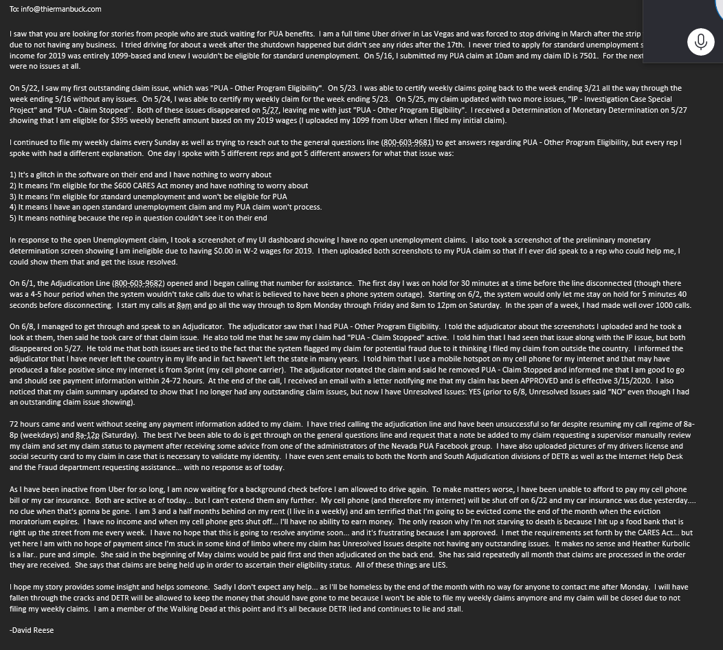 Omegacron79's tweet photo. This is my #NVnotpayingPUA story that I sent Thierman Buck Law Firm.  @TriciaKean https://t.co/jNCSPBwGz1