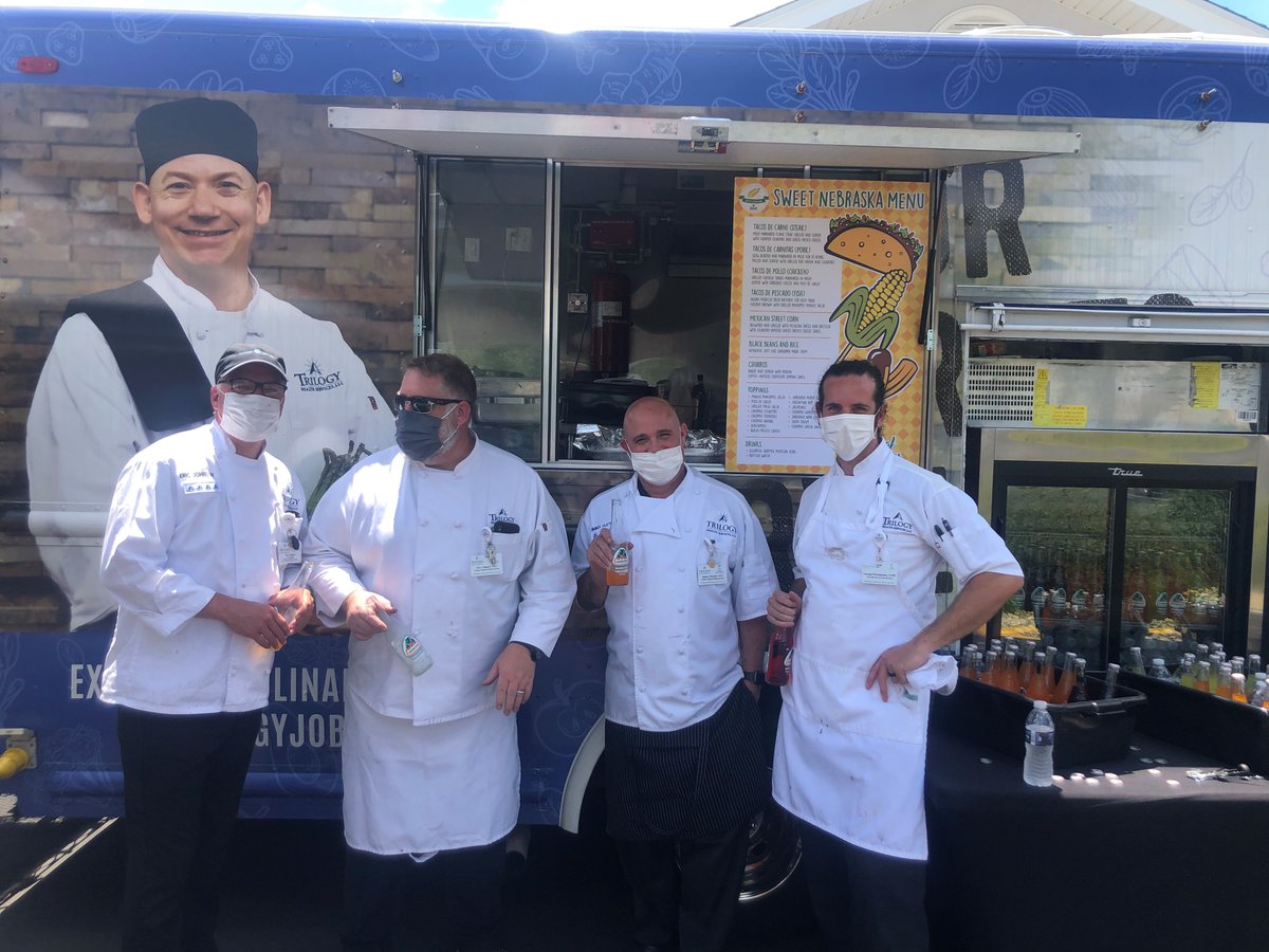LeighAnnBarney's tweet photo. Finally got to celebrate our overall #1 CSS winning campus @StoneBridgeHC today! Trilogy food truck provided a Mexican feast and in true LBE fashion the campus leaders hit the dunk tank for charity. No surprise they are #1! #SweetNebraska #MadetheWalkFinally #9.93 https://t.co/cYakuQRUIb