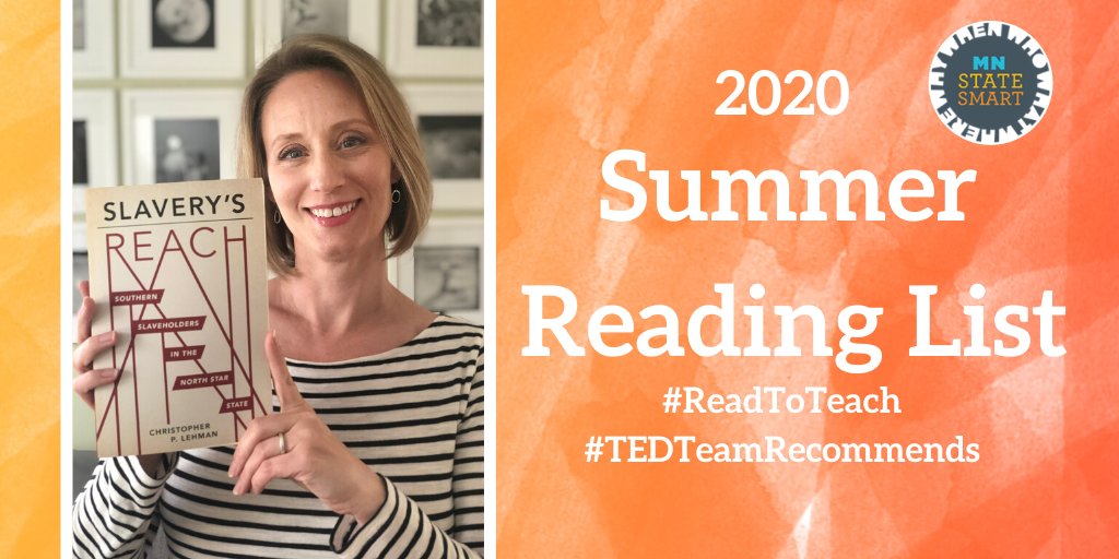 HistoryEdMNHS's tweet photo. This week's #ReadtoTeach recommendation is brought to you by Jen, our fearless TED-team leader.
"Slavery's Reach: Southern Slaveholders in the Northstar State," holds Minnesota accountable for its insidious history with slavery.
#TEDTeamRecommends
https://t.co/t1JNmLRYzW https://t.co/25o1reODDg
