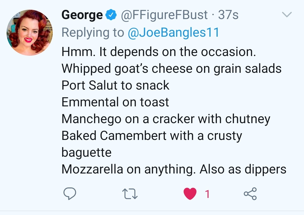 Thank you to  @FFigureFBust,  @jamhoot,  @laurenboebert and  @kathrynjoseph_ for your lovely replies!Welcome to my Celebrity Wall Of Cheese!If you want to know other celeb cheese favourites visit  http://joebangles.co.uk  #WednesdayWisdom #WednesdayMotivation #WednesdayMood