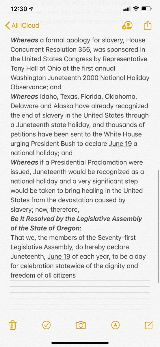 On June 26, 2001, Oregon declared  #Juneteenth   to be a statewide celebration. (15/23)