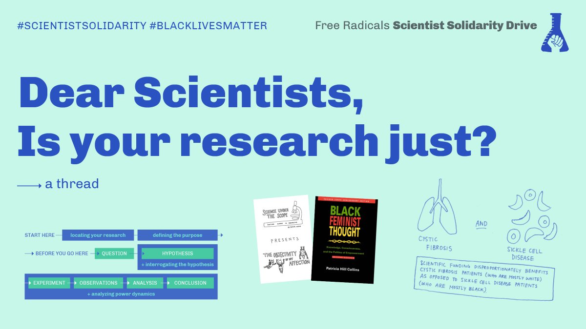 Dear Scientists: Is your research just?Knowledge is power, and scientific research shapes and changes the world just as much as it describes the world. This thread is meant to help scientists reflect more critically on our own research and to mobilize science for justice.