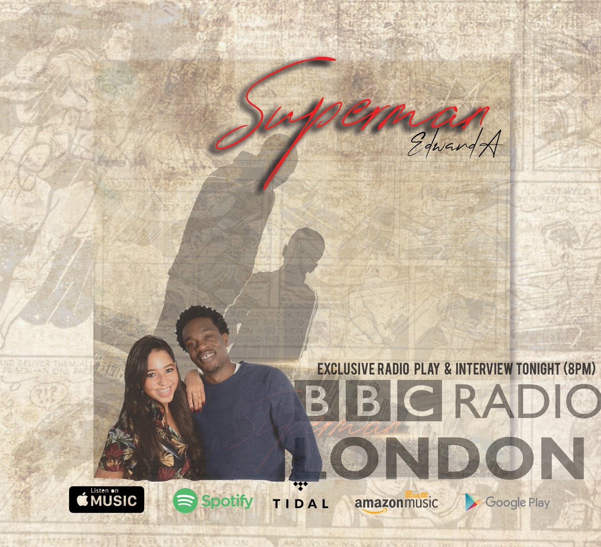EAJr92's tweet photo. Love to everyone that tuned into @BBCRadioLondon tonight for my exclusive interview and radio play of ‘Superman’ 🙏🏾💯❤️ https://t.co/mzgoxERMZO