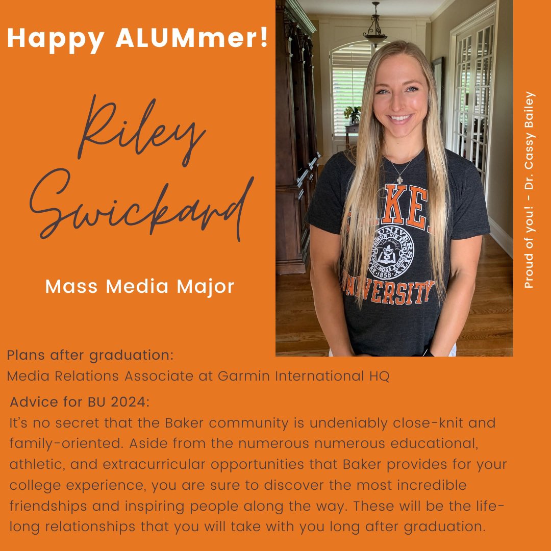 Dr_Cassy_Bailey's tweet photo. I will miss your awesomeness, @rilis_swicky, on campus. Such a 🌟 and you wear that 👑 beautifully. @BakerAthletics @BakerAdmissions @BakerUniversity @BakerWildcatSB @Garmin @Baker_ZTA https://t.co/pWFa5ztqYV