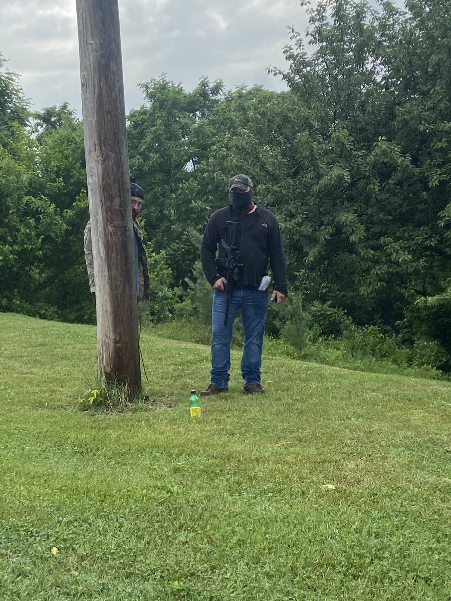 this is a very normal response to finding out kids are gathering in a park - standing high on a hill overlooking the group, holding a rifle.