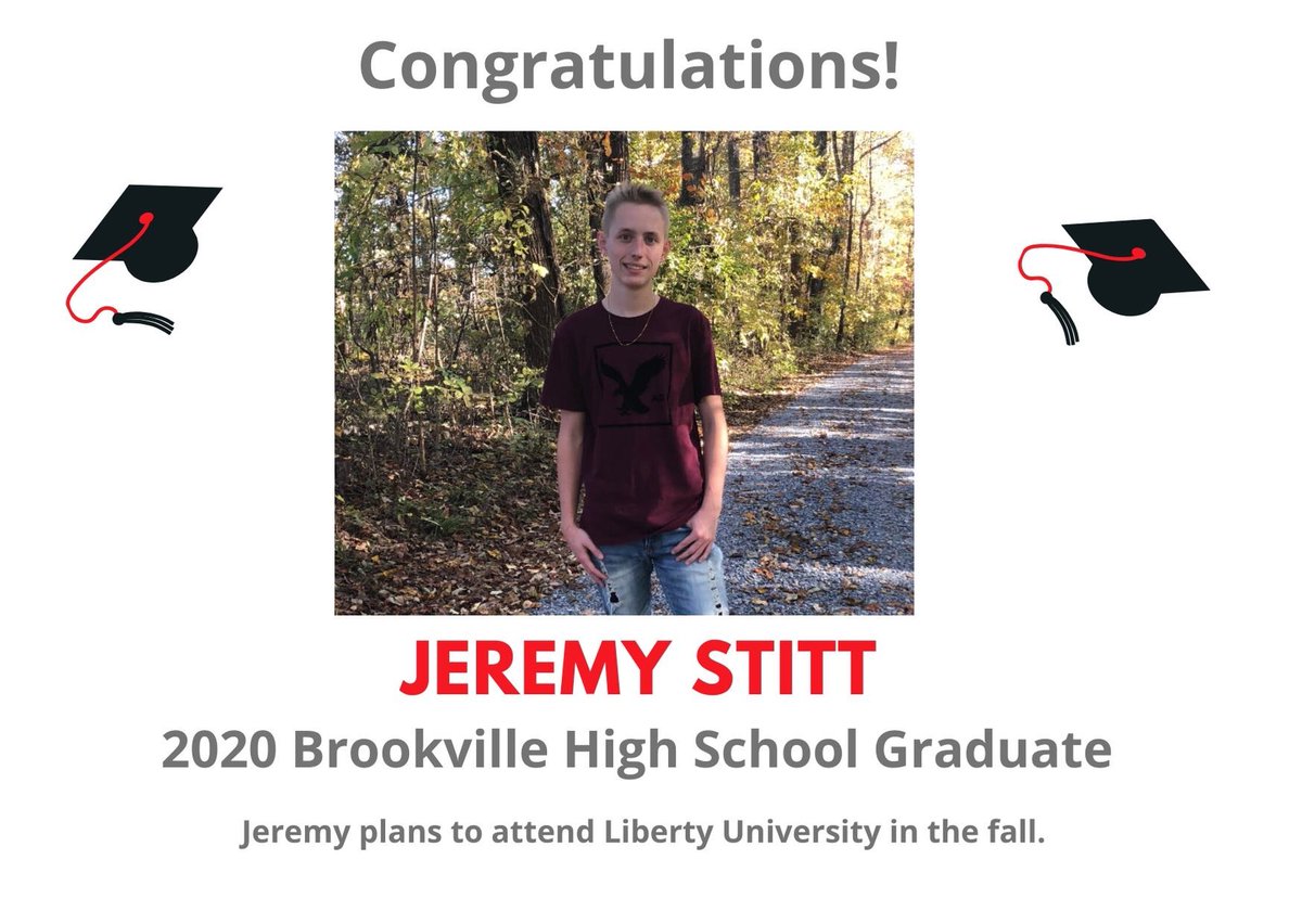 ChickfilaWards's tweet photo. We continue celebrating our team member graduates: Jeremy Stitt, 2020 Brookville High School Graduate. Congratulations! We are so proud to celebrate ALL of you! https://t.co/IPk6E1UT44