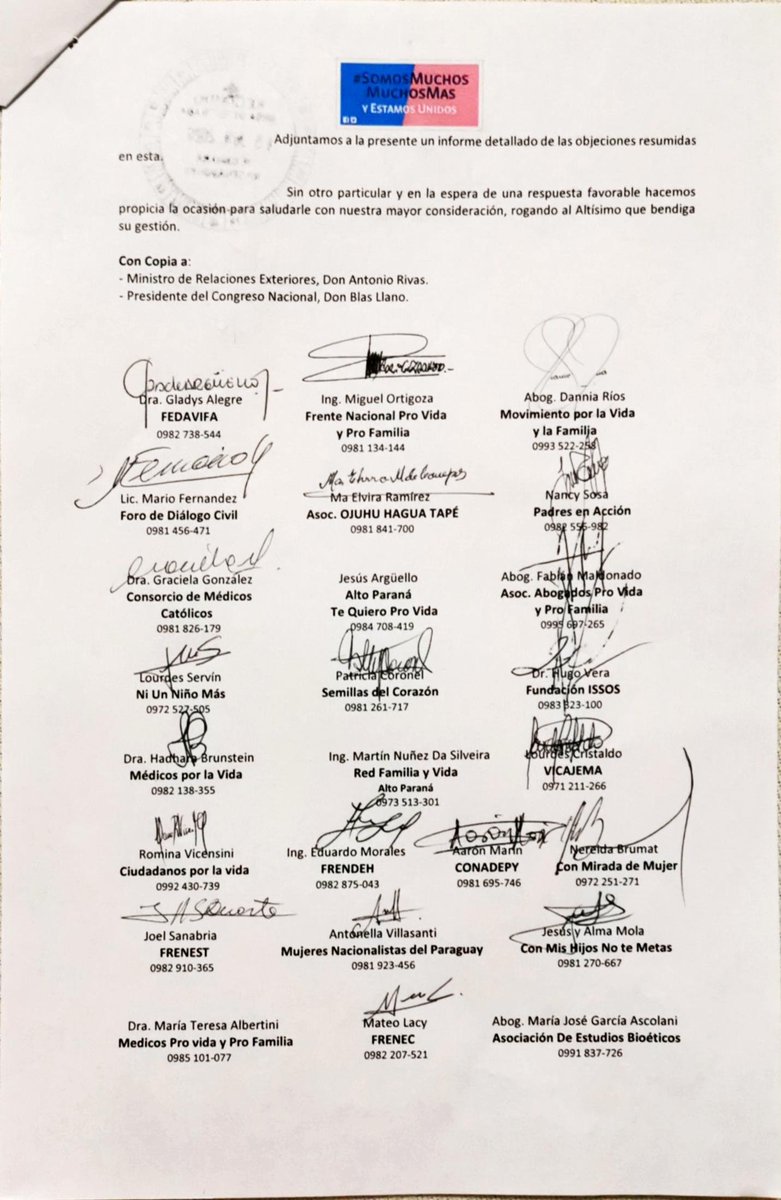 SomosMMMas's tweet photo. Nota sobre el Acuerdo de Escazú dirigida a la Presidencia con copia a la Presidencia del Senado y al Ministerio de Relaciones Exteriores.

#SomosMuchosMuchosMas y Estamos Unidos!!! https://t.co/hkbMhrl4vc
