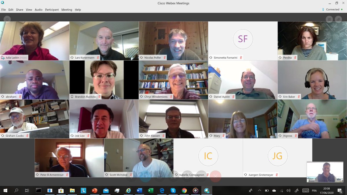 LabLaskin's tweet photo. And a few more faces of the wonderful editorial board members of IJMS. @PerditaB @KonermannLars @RuotoloLab @ErinBakerNCSU @AstonlabsPurdue @JoeLoo85614818 Thanks to @YTsybin for the screenshot. #legendsofmassspec https://t.co/LJap55Nbg4