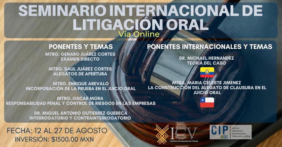 Curso internacional de litigación oral, agosto 2020