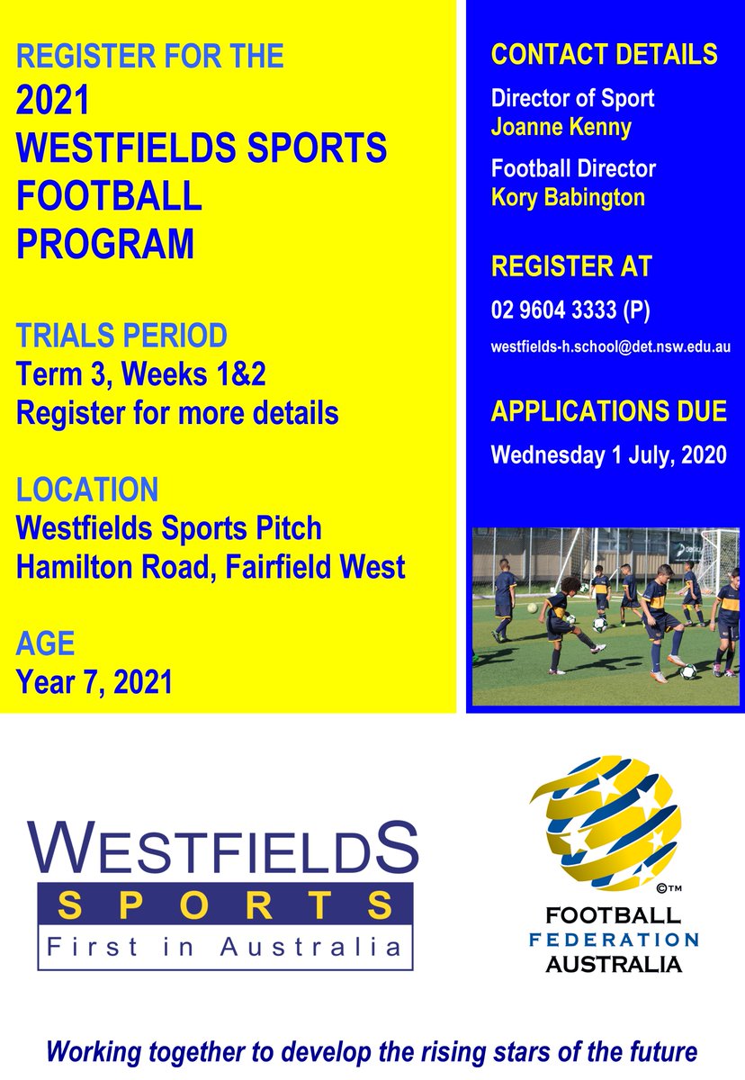 Year 7 Applications are open for the best football program in the country! Just ask <a href="/MatyRyan/">Maty Ryan</a> <a href="/vuka20/">Danny Vukovic</a> <a href="/ScottJamieson/">Scott Jamieson</a> <a href="/matthew_jurman/">Matthew Jurman</a> <a href="/SamSilvera10/">Sammy</a> <a href="/crawlj/">John Crawley</a> <a href="/nathanburns10/">Nathan Burns</a> <a href="/AaronMooy/">Aaron Mooy</a> <a href="/milosdegenek45/">Miloš Degenek</a> <a href="/AminiMustafa/">Mustafa Amini</a> <a href="/AlannaKennedy/">Alanna Kennedy</a> <a href="/amy_harrison7/">Amy Harrison</a> Ellie Carpenter
