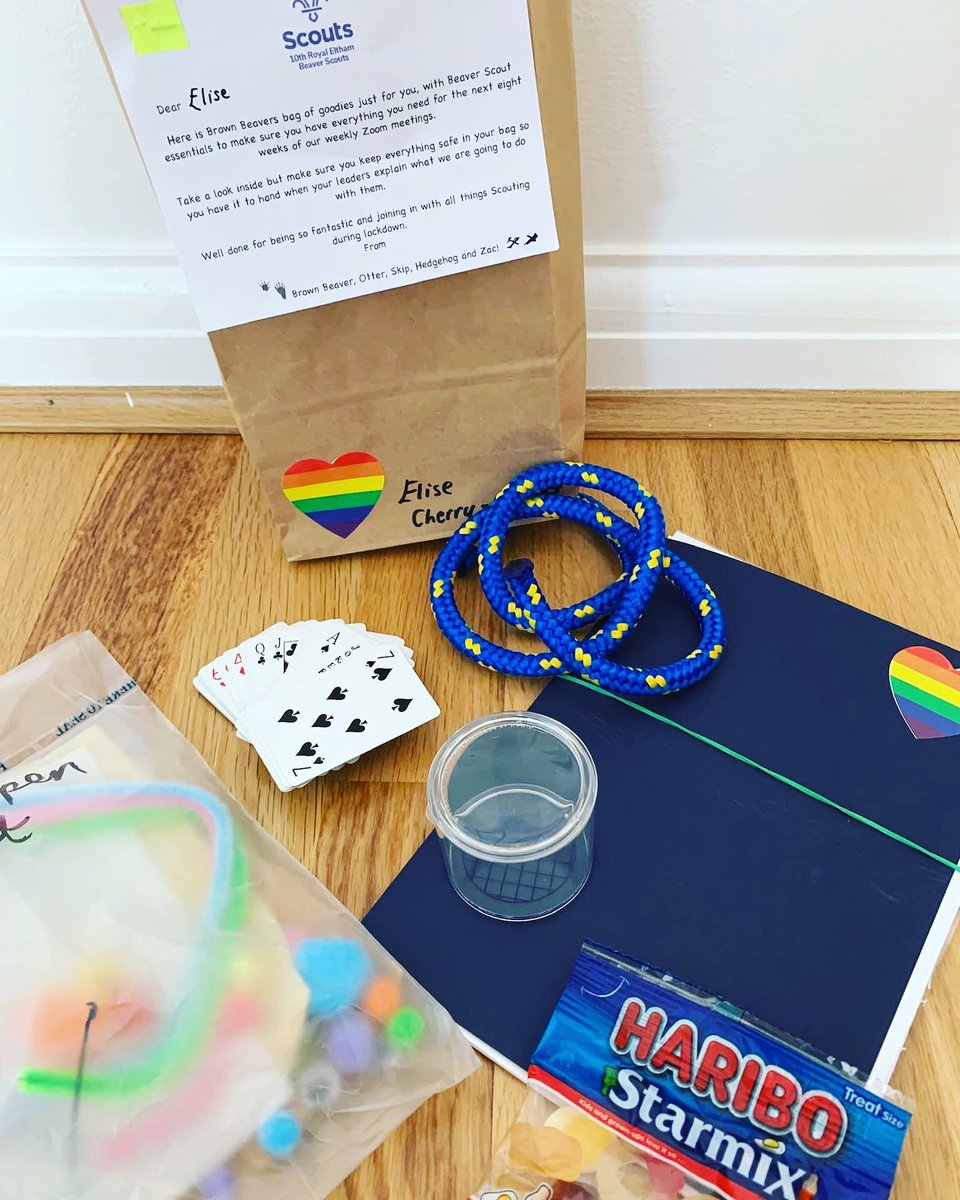 Our lucky #beavers received a very special delivery this week. Goody bags including rope, knot diagrams, magnified bug pots, playing cards, craft kits for sock puppets, worksheets, trails, badge work and mini beast hunting packs. Our leaders go above and beyond #scoutingathome