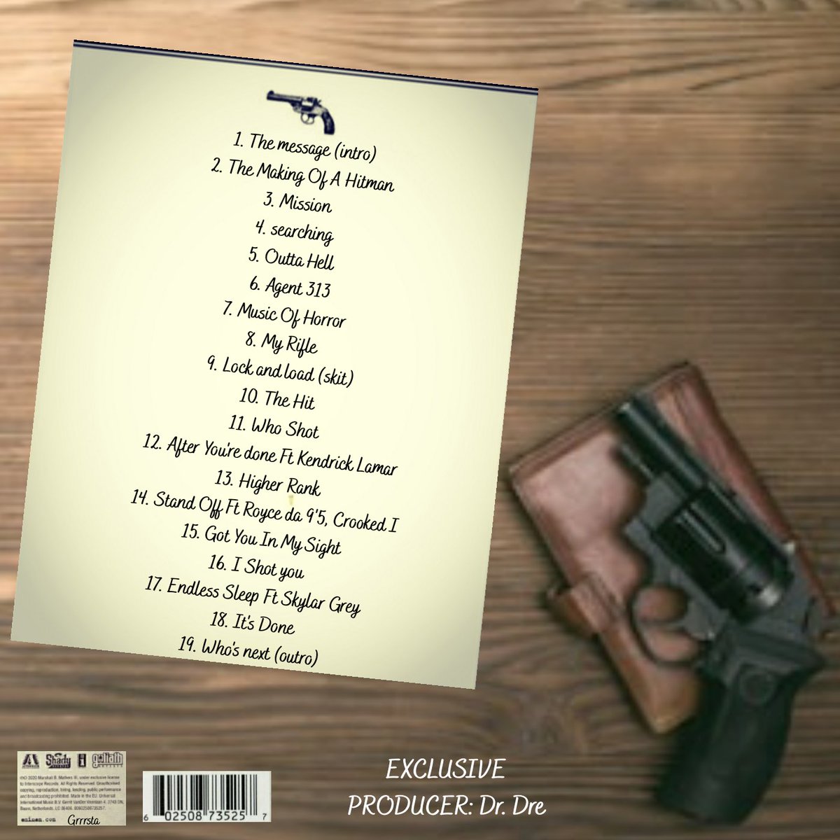 Grrrsta's tweet photo. made a follow on to #mtbmb #eminem #slimshady #Marshallmathers #aftermath #shadyrecords #rapgod #royceda95 #fanmade #customalbum #recovery #kamikaze #greatest #playlist #artwork #mydesign #customalbum #assassinate #hitlist #diss #Grrrsta https://t.co/GH9ZuET9RC