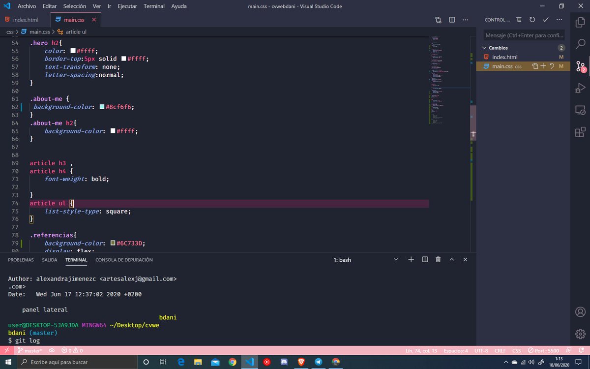 soygeekgirl's tweet photo. #100DaysOfCode #womenwhocode
#code #Day18 #JS #cvweb #git #css #html #FrontEnd https://t.co/wxuQ9m9tou