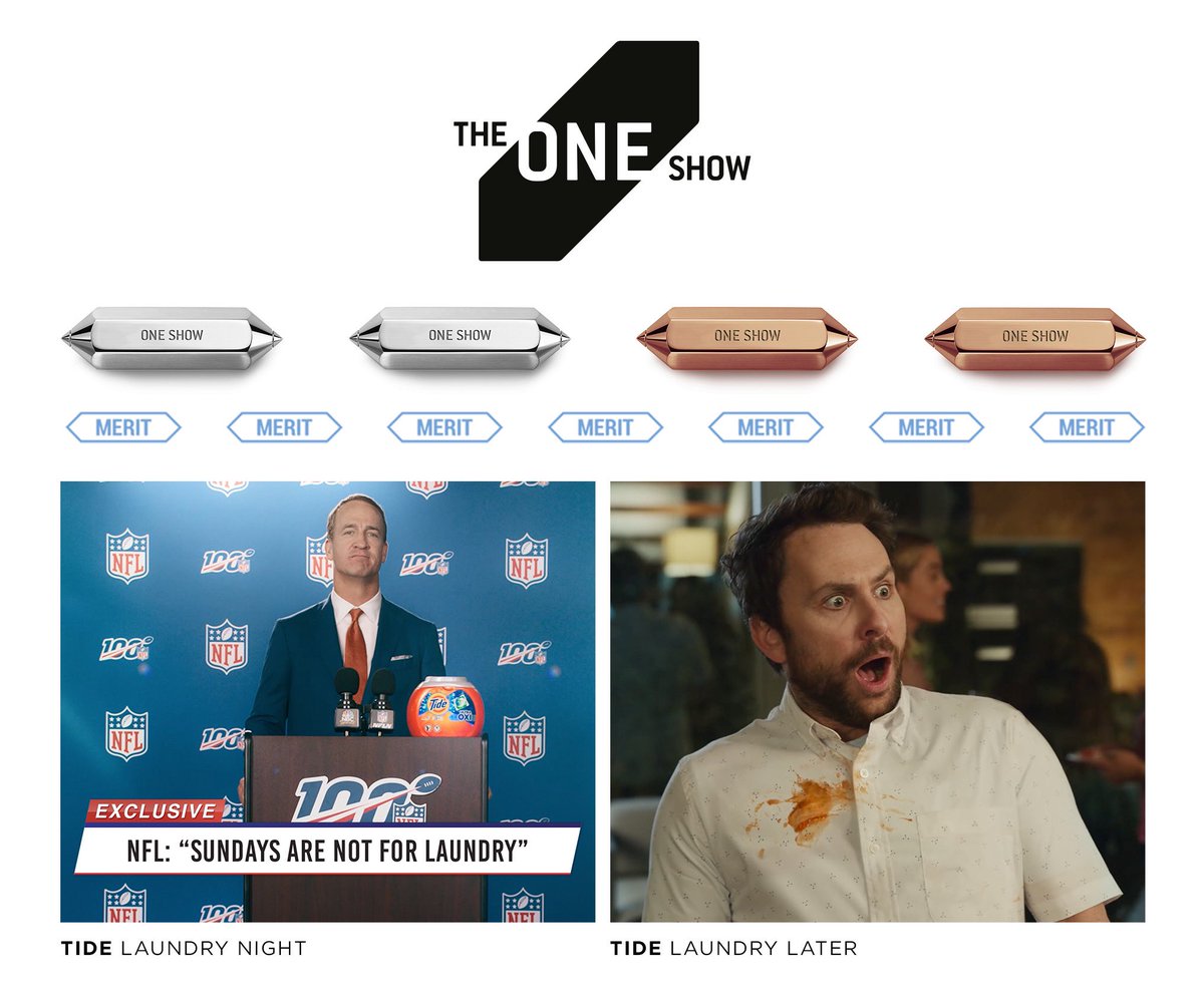 dani_boi's tweet photo. 2 silver, 2 bronze and 7 merits at #OneShow @TheOneClub Congrats to our amazing #SaatchiNY team! #Tide #Woven #LaundryNight #LaundryLater https://t.co/bUEIguj2QG