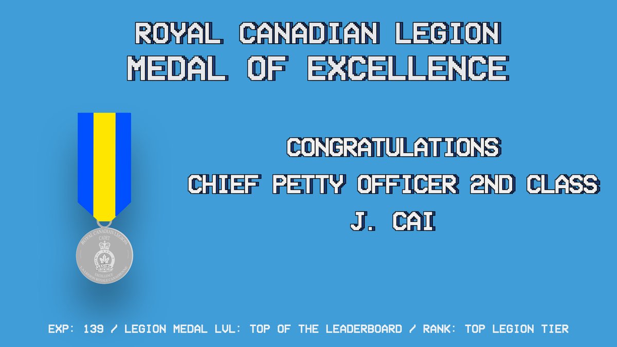 Congratulations to this year's recipient of the Legion Medal of Excellence, CPO2 Cai!!🎉🎉