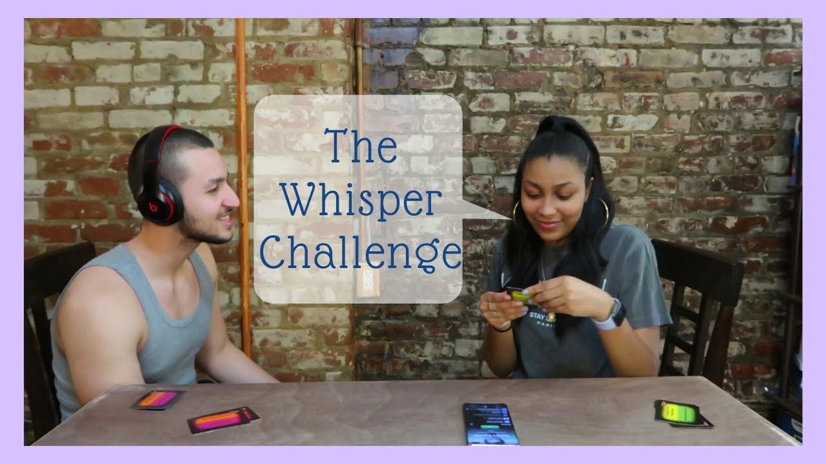 marissaxvl's tweet photo. My husband and I did the whisper challenge! It was very fun to do! 😭
https://t.co/lUWrpad9Su 
#whisperchallenge #CoupleGoals #married #funny #couples #NewYork #YouTube #Quarantine https://t.co/QYmib34PTw