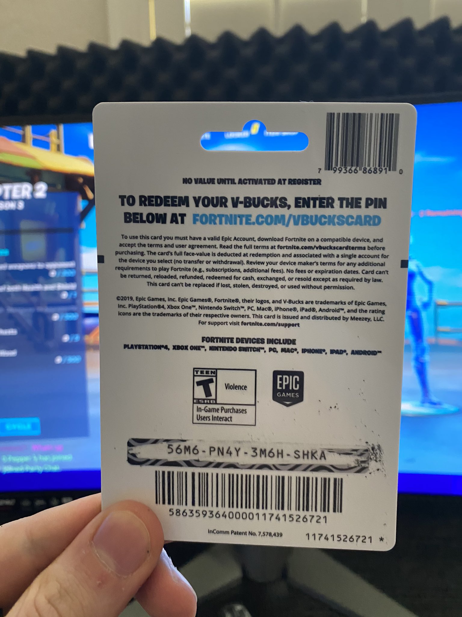 V bucks codes