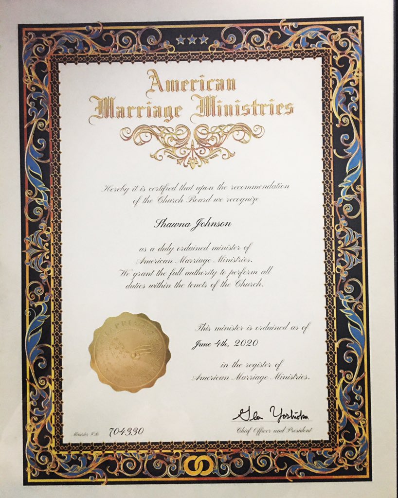 Beloved Beginnings by Shawna (@officiantshawna) on Twitter photo My <a href="/ammofficiants/">American Marriage Ministries</a> credentials have arrived! #floridaweddingofficiant #floridacelebrants #floridacelebrant #weddingcelebrant #weddingofficiant #swfloridaweddingcelebrant #swfloridaweddingofficiant #swflorida #marriedinflorida My <a href="/ammofficiants/">American Marriage Ministries</a> credentials have arrived! #floridaweddingofficiant #floridacelebrants #floridacelebrant #weddingcelebrant #weddingofficiant #swfloridaweddingcelebrant #swfloridaweddingofficiant #swflorida #marriedinflorida