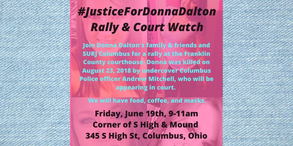  #DonnaDalton was white, but she was murdered by Columbus Police because she was working class and a sex worker, killed at the intersection of capitalism and patriarchy, drug war, and the white supremacist tool of policing used against her. We must fight for collective liberation!