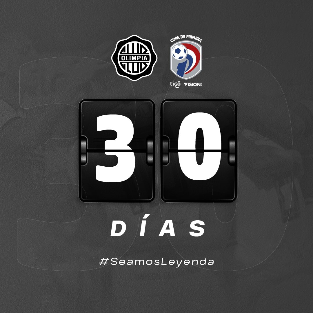 elClubOlimpia's tweet photo. ¡30 señoras y señores! ⚽️

#SeamosLeyenda https://t.co/zVixmQpZdt
