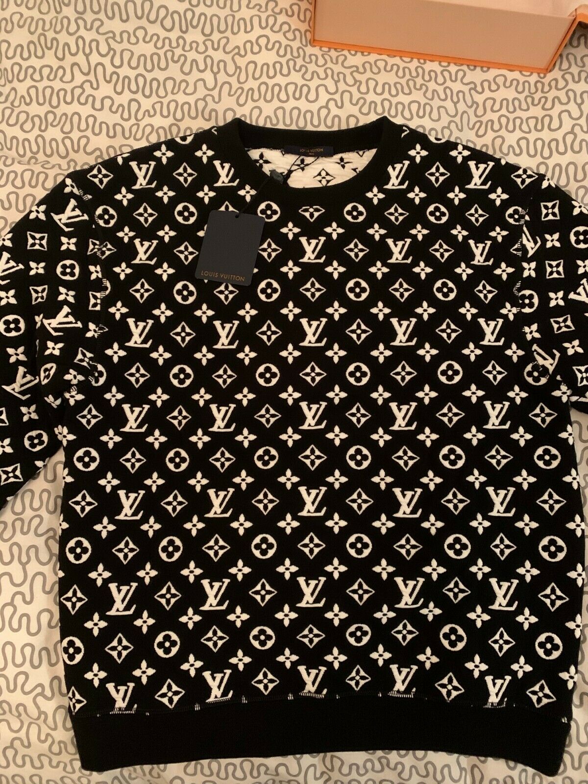 Louis Vuitton Full Monogram Jacquard Crewneck Printed Sweatshirt