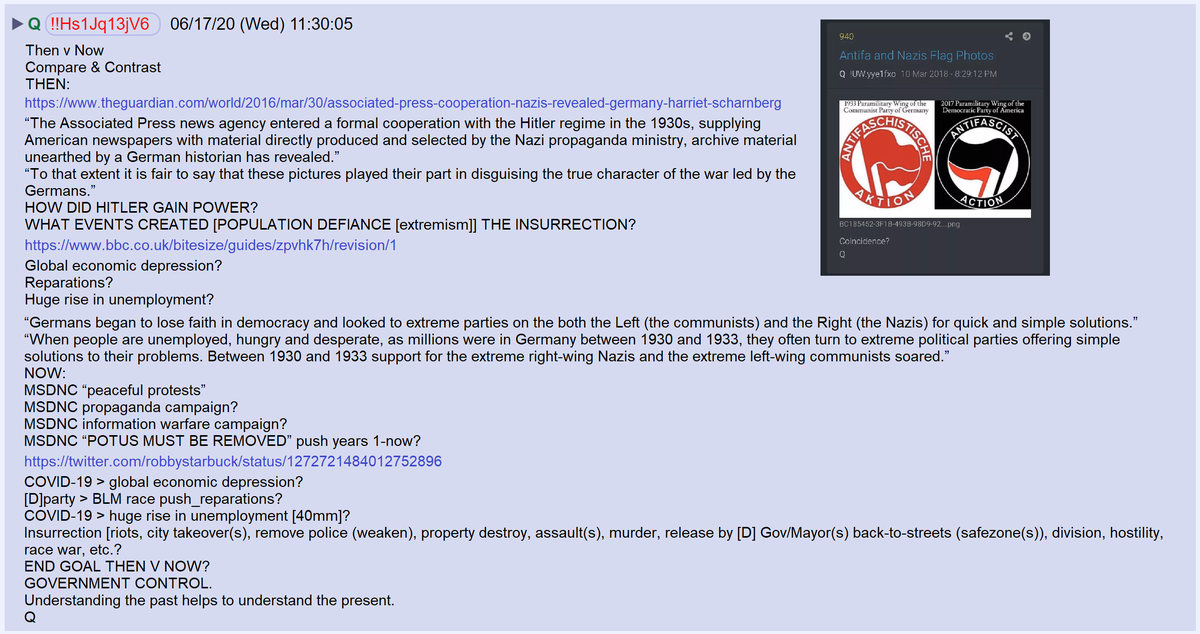 20) Q picked up on this theme today, pointing out the similarities between the tactics currently used by Democrat leaders and those used by fascists in the 1930s.