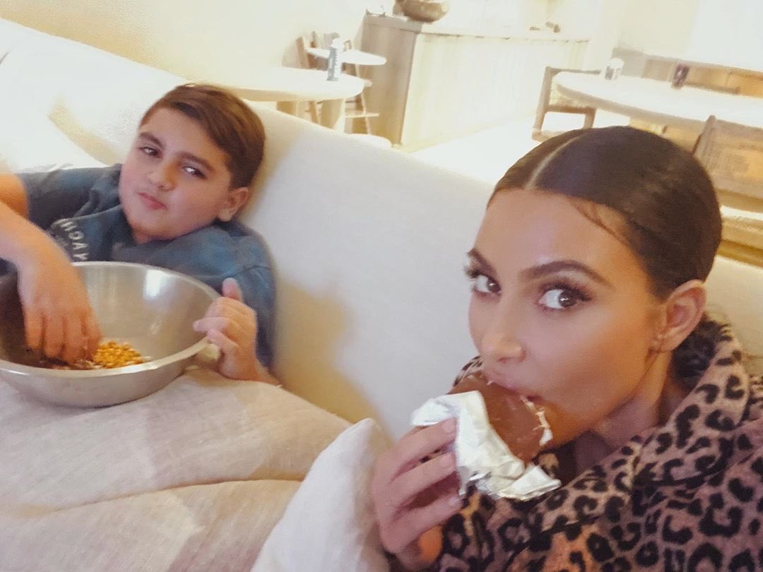 KimKardashian's tweet image. When I baby sit...
