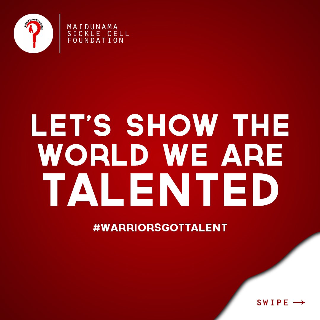 Countdown to World 🌎 Sickle Cell Day! 🤩. The theme for this year is ‘Just B You’! Theme for MAISCEF is Warriors Got Talent. Make a date with us as we showcase awesome 😎 Warriors with talent from all around the World 🌎 😉. If you still want to participate slide 👉🏼 and follow