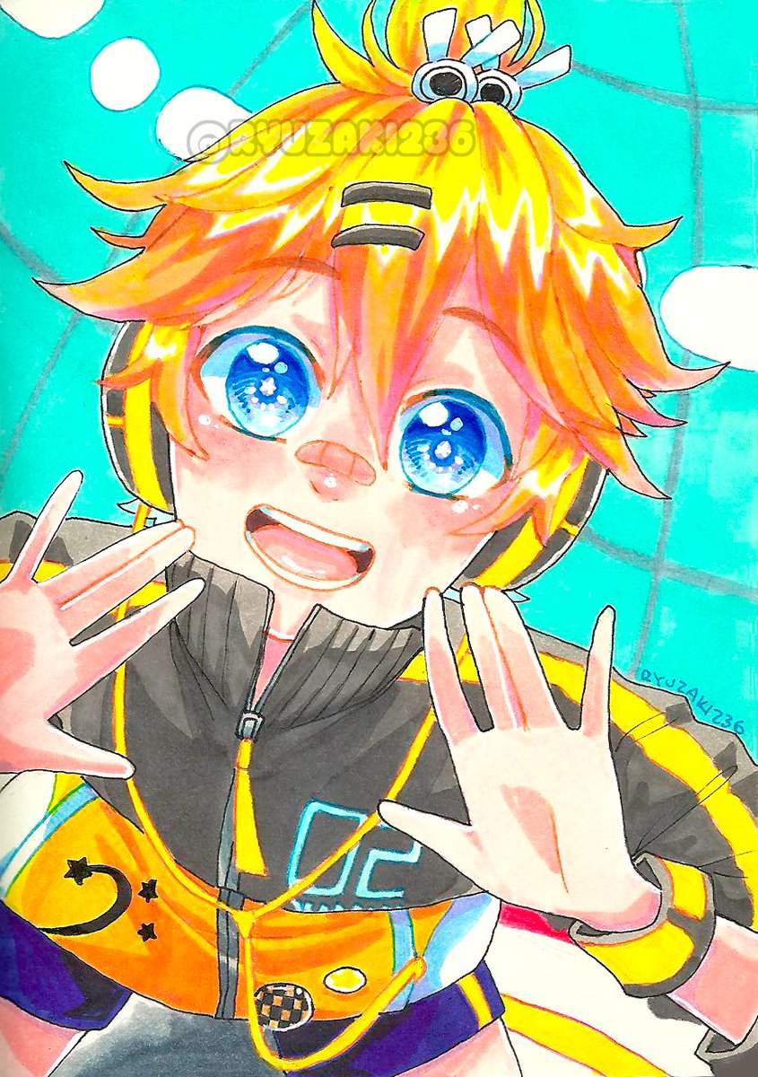 Ryuzaki236's tweet photo. Lensito feliz para olvidar los males💛
#鏡音レン #ProjectDivaMega39 #Stylishenergy #KagamineLen #markers #illustration #stabiloboss #bicmarking #touchfive #cute #boy #Len https://t.co/VeHH8zWzk3