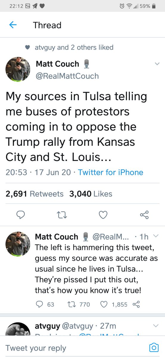 Now this is interesting. It is protestors that are the threat in Atlanta, correct? Check out the tweet directly under it. You should totally trust this guy, folks. Because he's getting attacked and stuff so of course he's telling the truth.