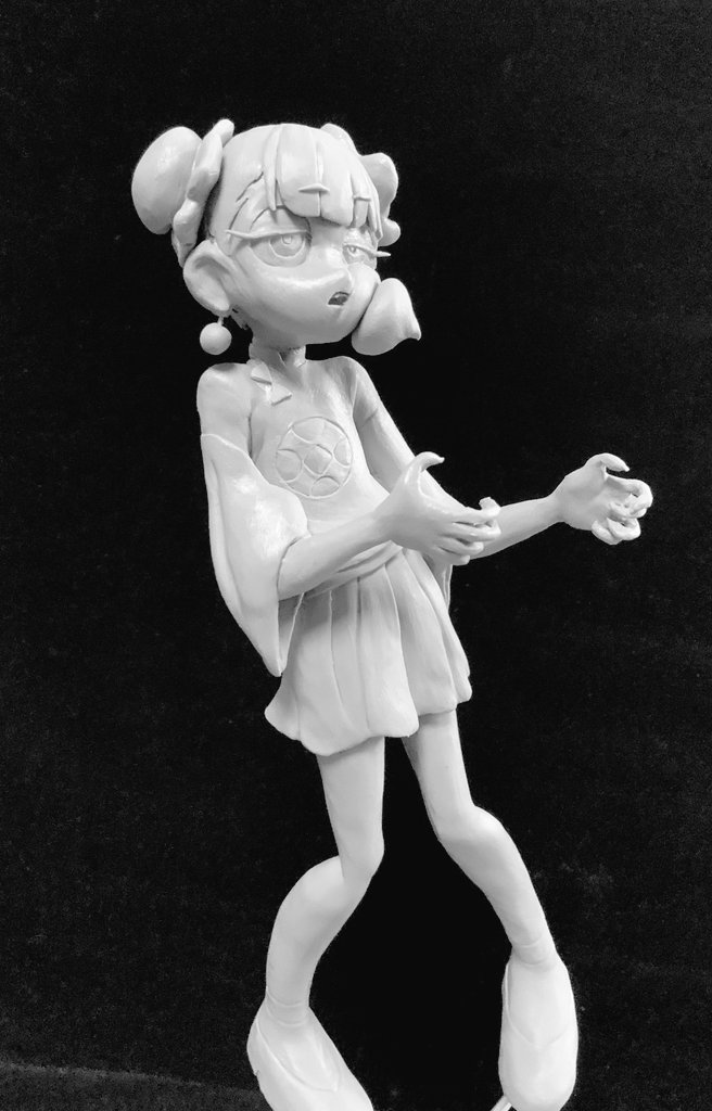 チョビラマ お勉強しといてよ のmv に登場するにらチャイナ にらちゃん を粘土で立体化してみました ずっと真夜中でいいのに お勉強しといてよ ピギーワン T Co Yaaipy9vob