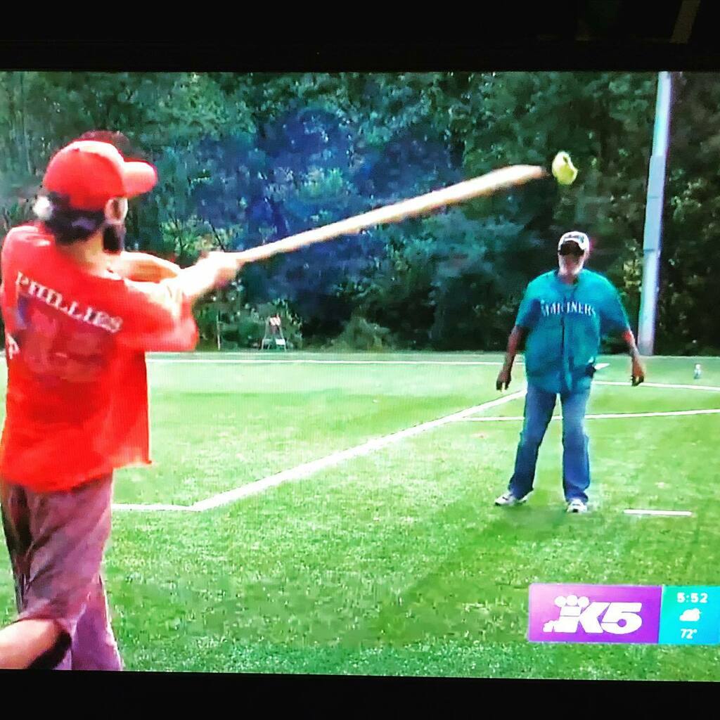 AgileXps's tweet photo. Just saw our Halfball game on @paul.silvi #sports segment on @king5sports @king5seattle, we are so psyched, Cosmo is so excited to see the sport getting some coverage. Make sure to train up and get ready to join our #juneteenth #halfball game and virtual #cookout on June 19t… https://t.co/BAraiwgI7p