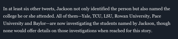 21. An “oops, my bad” does not cut it after you’ve sent thousands of people after that person and tried to get them kicked out of school.  https://www.forbes.com/sites/abrambrown/2020/06/12/how-teens-are-using-anonymous-google-docs-and-enlisting-a-youtube-star-to-out-allegedly-racist-classmates/#e8e16f11a788