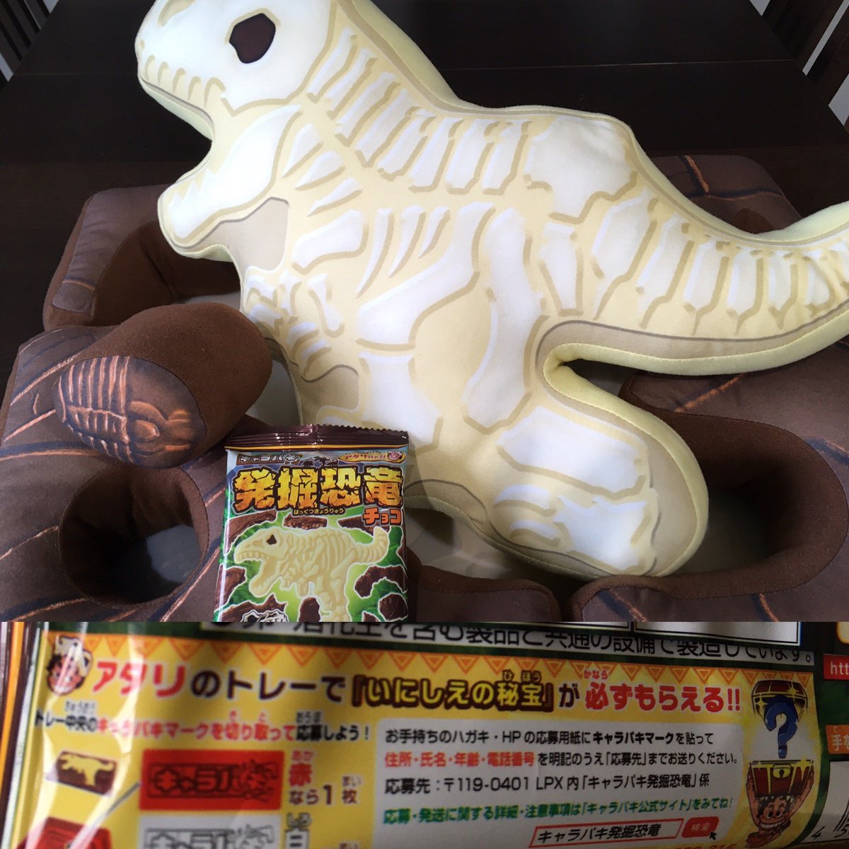 ひなび 発掘恐竜チョコ のアタリトレー3つで応募した いにしえの秘宝 今日その秘宝が届いた 秘宝とはなんと キャラパキbigクッション でしたw しかも分解可能 これ 応募者全員にプレゼント だから 凄いwww キャラパキ T Co Kwfiwh8zqz