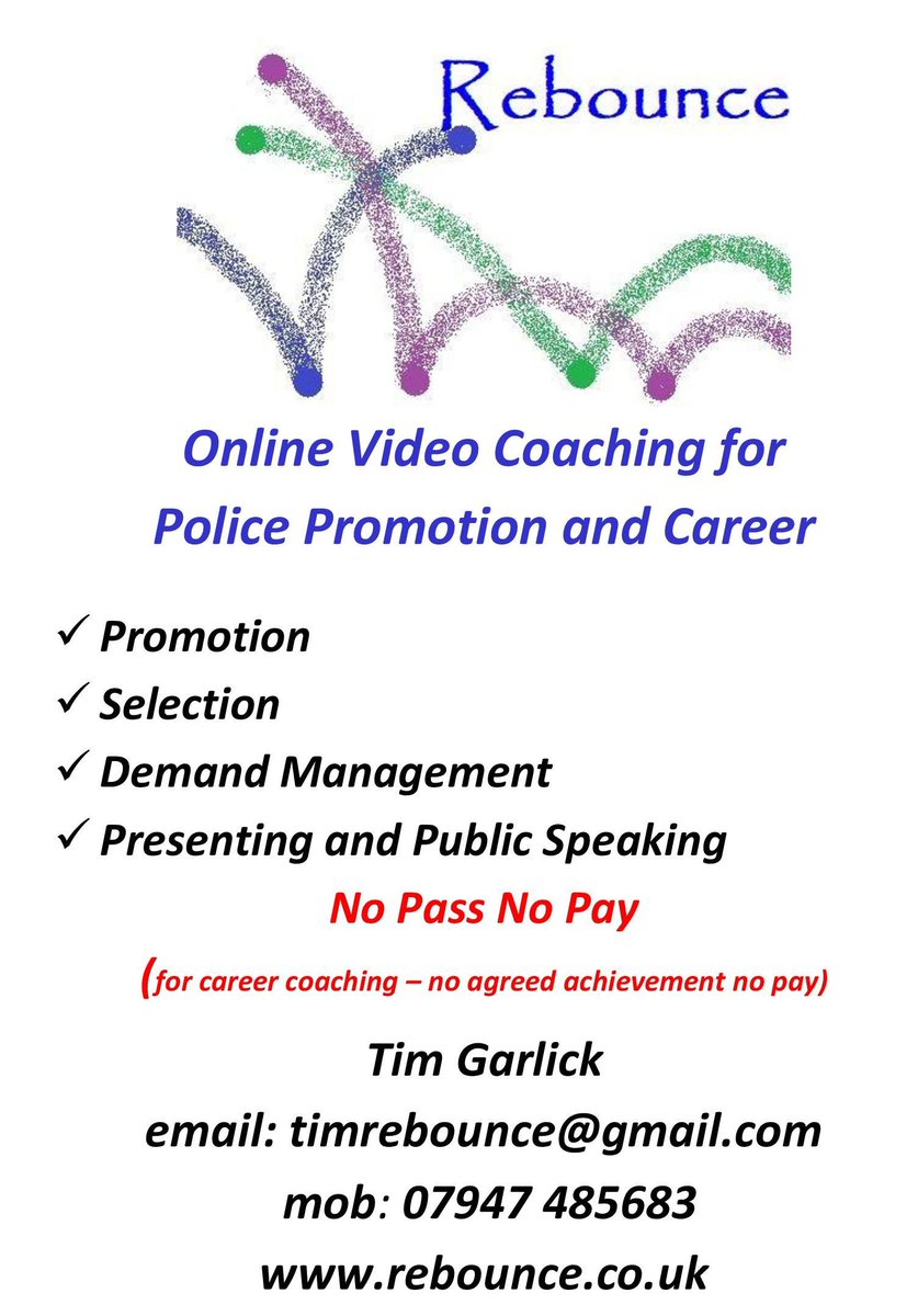 TimRebounce's tweet image. If you're in the police anywhere and have career aspirations I'd love to work with you.

If you don't get what you want - you won't get a bill!

Let's do this! 
Stay safe x
#policepromotion #selection
#coaching #remotecoaching