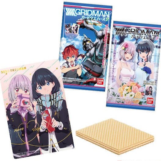 __상품 소식__ #SSSS_GRIDMAN SSSS.그리드맨 카드 웨하스 2탄을 소개합니다! 그리드맨의 히로인 릿카❤️아카네 의 예사롭지 않은 스페셜 일러스트 카드가...