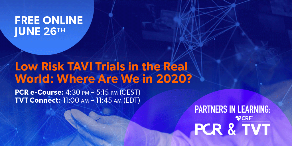 PCRonline 🫀 (@pcronline) on Twitter photo PCR and <a href="/crfheart/">Cardiovascular Research Foundation</a> are partnering to enhance global education through #PartnersinLearning virtual sessions. Join us for this joint #PCReCourse and #TVTConnect session on “Low risk #TAVI trials in the real world – where are we in 2020?” 📅ow.ly/TfXK30qR4F6 #TVT2020 #TAVR PCR and <a href="/crfheart/">Cardiovascular Research Foundation</a> are partnering to enhance global education through #PartnersinLearning virtual sessions. Join us for this joint #PCReCourse and #TVTConnect session on “Low risk #TAVI trials in the real world – where are we in 2020?” 📅ow.ly/TfXK30qR4F6 #TVT2020 #TAVR