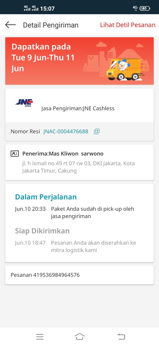 Maskliwon9's tweet photo. @JNECare mau tanya ini yang lambat pelapak nya apa expedisinya karena sudah lewat dari estimasinya https://t.co/wE8LEXmYTw