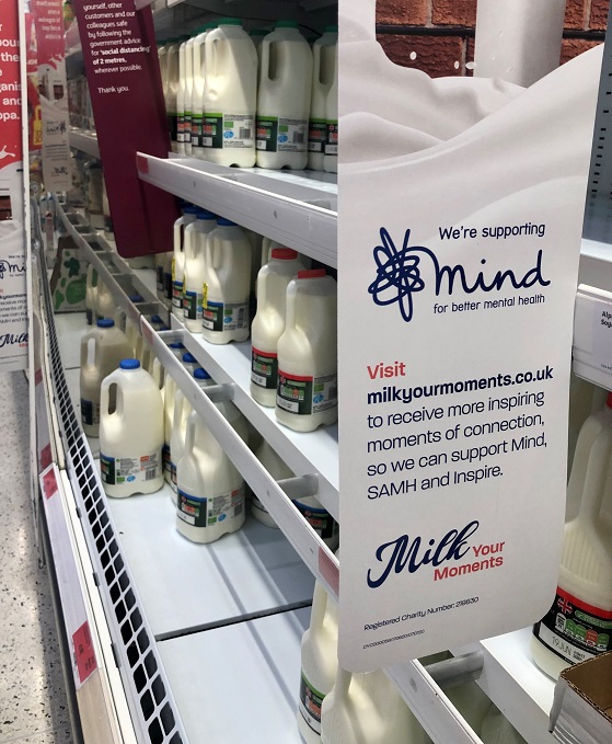 AHDB_Dairy's tweet photo. Brilliant to see in-store promotion of the #milkyourmoments campaign. Thanks @sainsburys for your support👍👍👍 https://t.co/4TpVLEUAKo