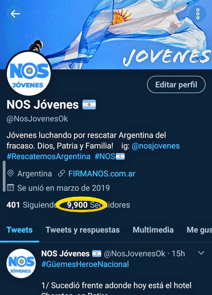 9,900 seguidores, nos ayudan a llegar a los 10k? Que más jóvenes (y no tanto) se contagien del amor a Patria y se sumen a nuestra lucha por rescatarla del fracaso!