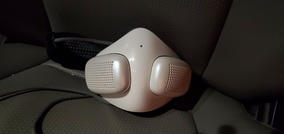 <a href="/fwong/">Freddie Wong</a> I use this from <a href="/atmoblue/">ATMOBLUE</a>. USB-C charged battery with fans behind each of the filters. The attached strap has a spot to stay firm on your neck and on the back of your head.