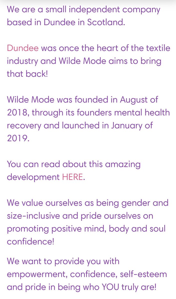  @WildeMode: Scotland-based Wild Mode LTD is an alternative style, sensory-free, genderfree underwear company. They include boxers, panties, racerbacks, leggings, and facemasks! All handmade wear, sizes go from XXS to 6X!  https://www.wildemode.com/ 