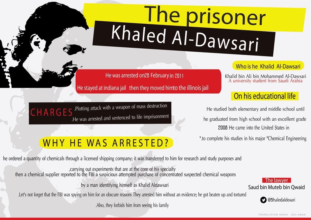 5haledaldosari's tweet photo. @realDonaldTrump President  #Trump  @realDonaldTrump 
We are asking you to end of Life sentence in prison for Khaled alDossari in US prison and bring him back to Saudi 🇸🇦

 #JusticeForKhaled  
#المعتقل_خالد_الدوسري https://t.co/4XF0uuwnw1