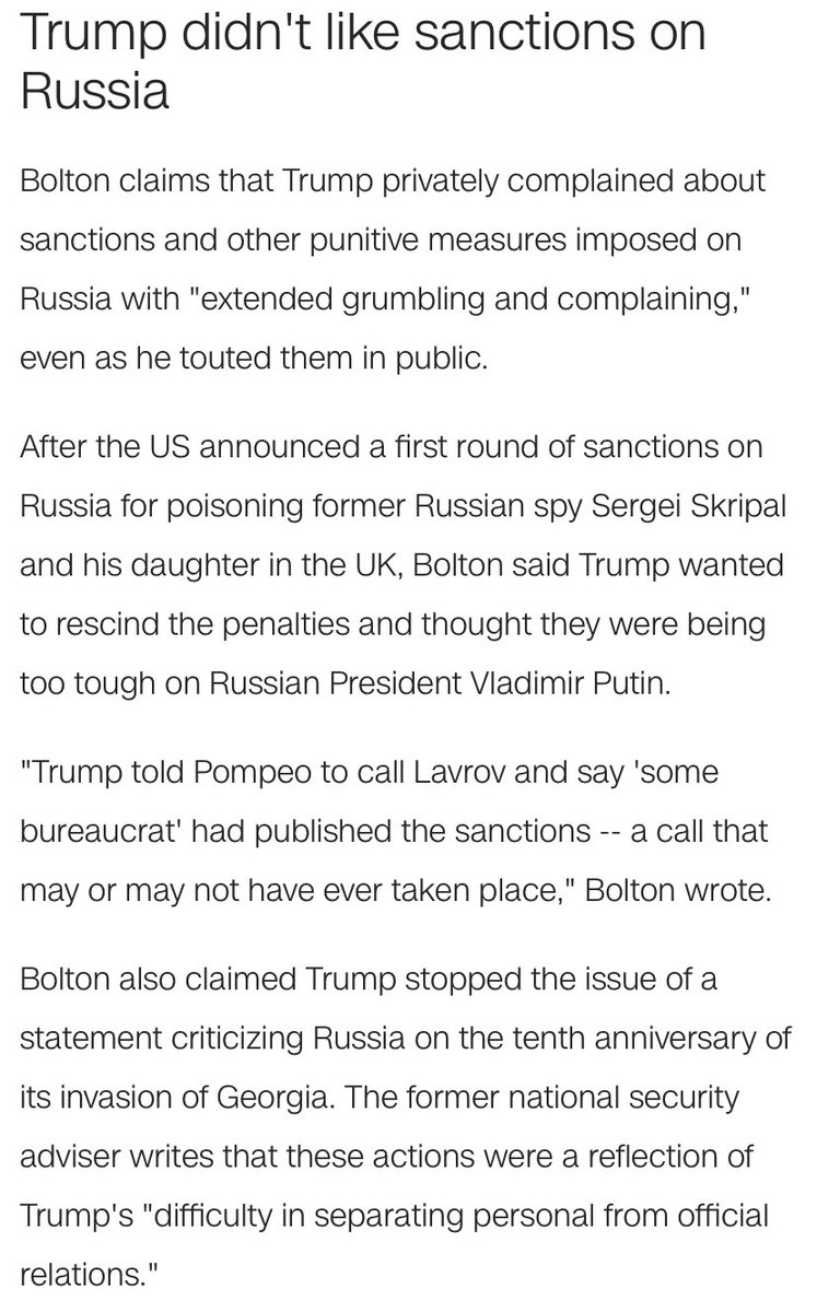 Trump didn’t like sanctions on Russia: Well, obviously — it doesn’t look great on your performance review when you’re losing the boss’ money. 7/11