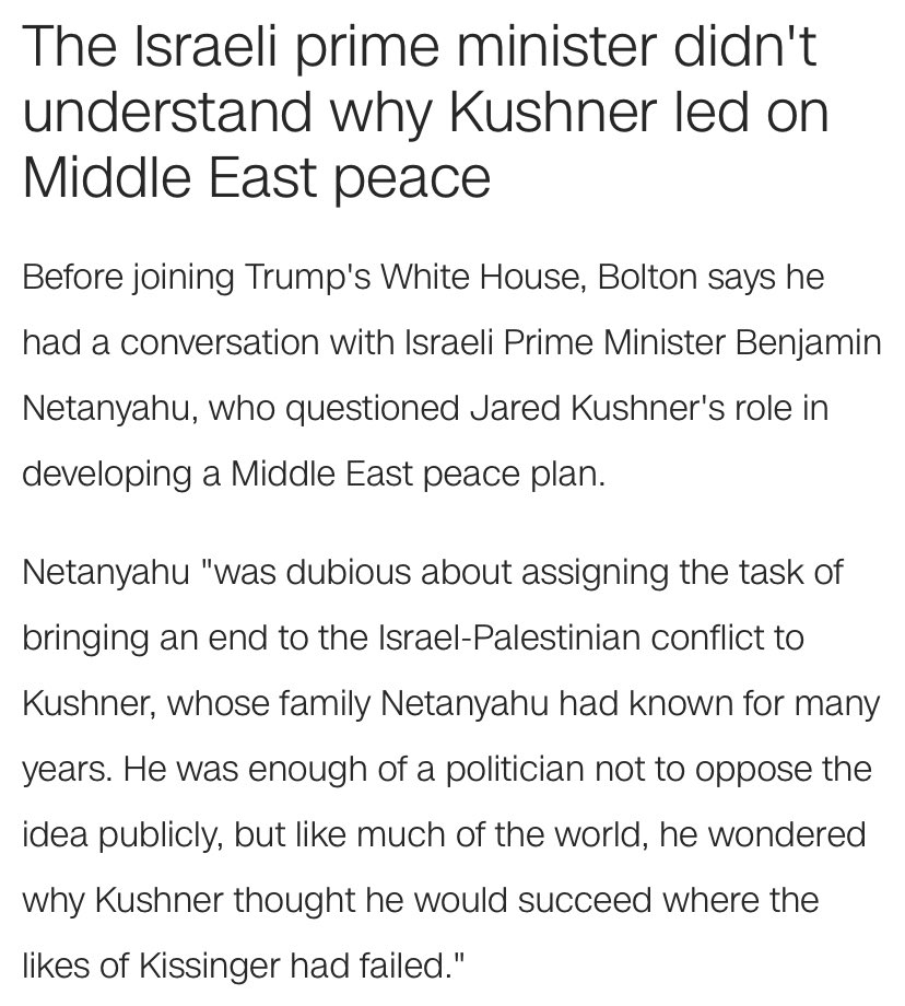 Netanyahu didn’t understand why Kushner took the lead in Middle East peace:Get in line — nobody else does, either. 6/11