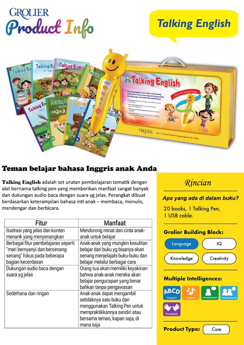 Grolierind_offc's tweet photo. Grolier Sebagai Pelopor Media Edukasi mempunyai Produk yg namanya Talking English. yang mana sangat bermanfaat untuk anak ayah bunda yang sedang belajar bahasa inggris tapi tetap Fun. jadi anak ayah bunda ttp bisa bermain dan belajar... https://t.co/lE4WU9Y4ZL