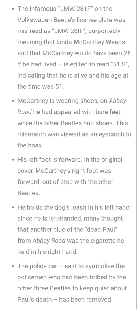 For the album Paul recreated the Abbey Road cover - here's the list of differences