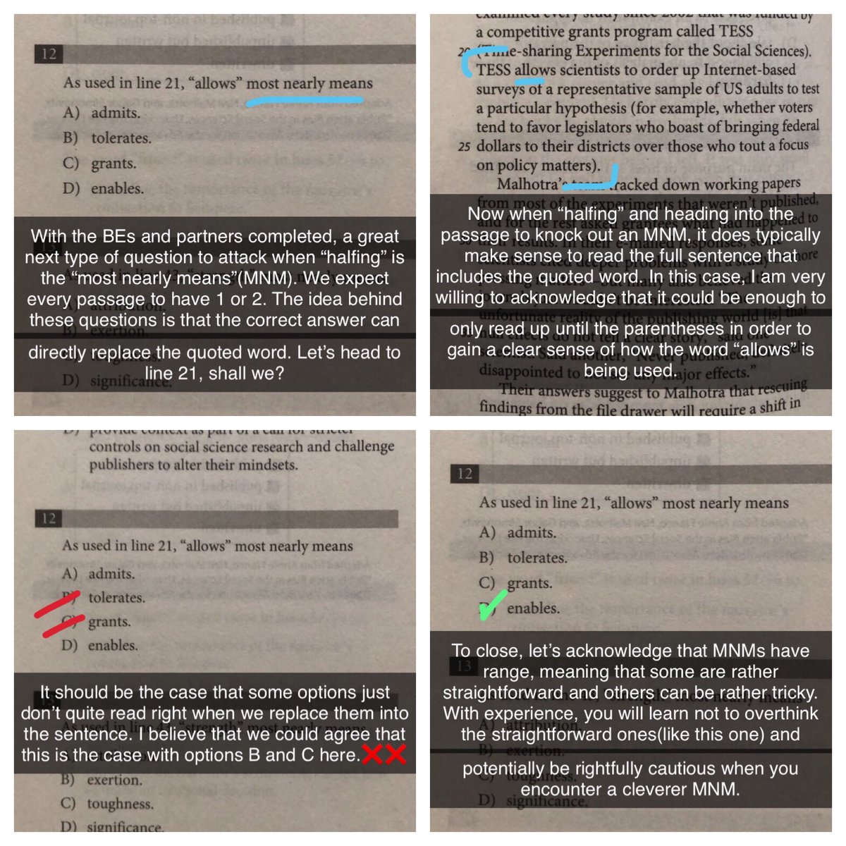 chrisXcho's tweet photo. Are we already almost halfway through this “halfing” journey?! On to #12 on p.560 or p.1148(2018 Ed) and amazing MNM that we can smoothly knock out. If you are feeling some SAT struggles, you can know that eventually, experience really will win. #OnlyHardWork🦾 #SAT https://t.co/HlEZjO5rRW